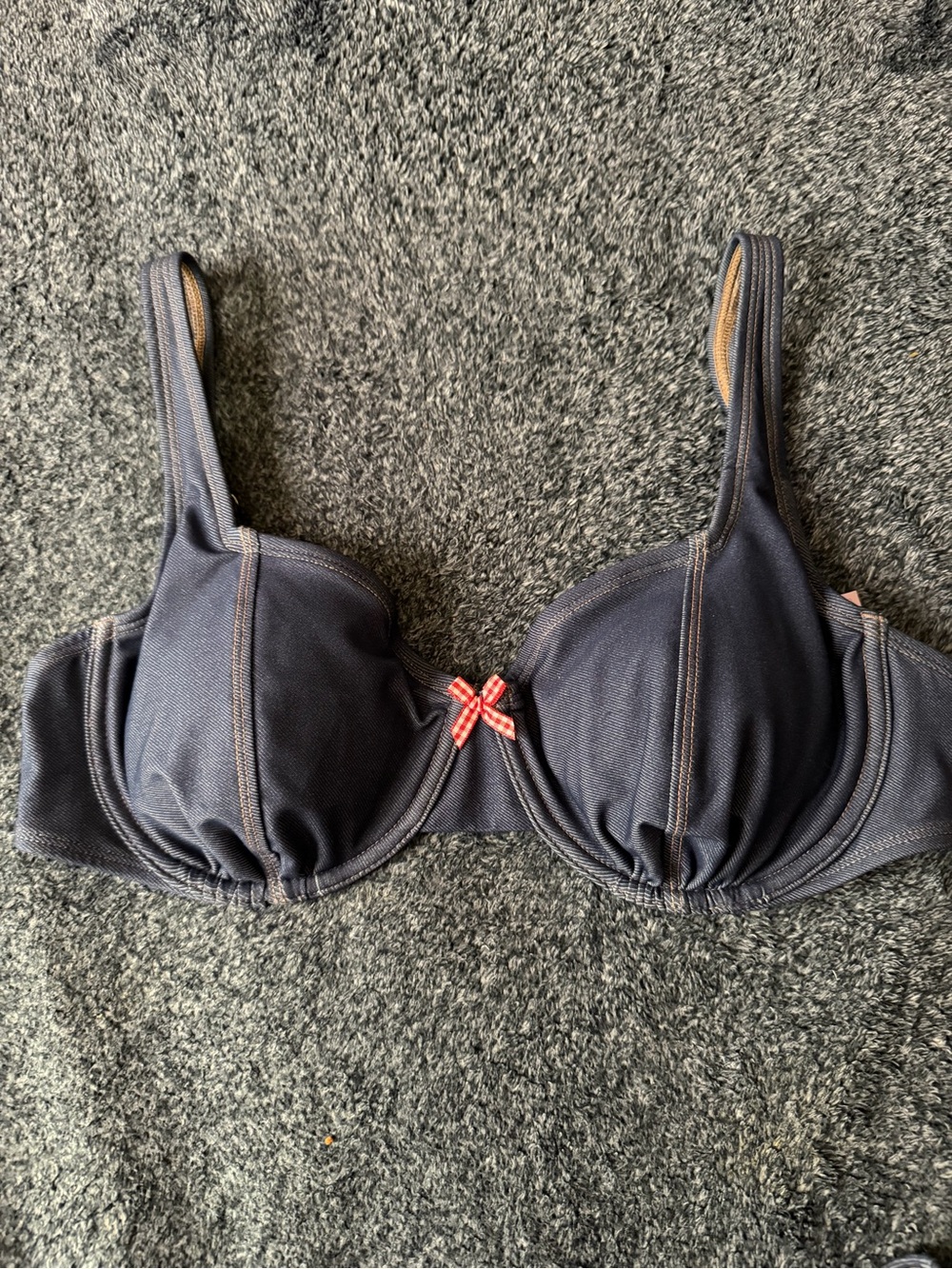 Wild Fable Navy Bikini Top with contrast trim